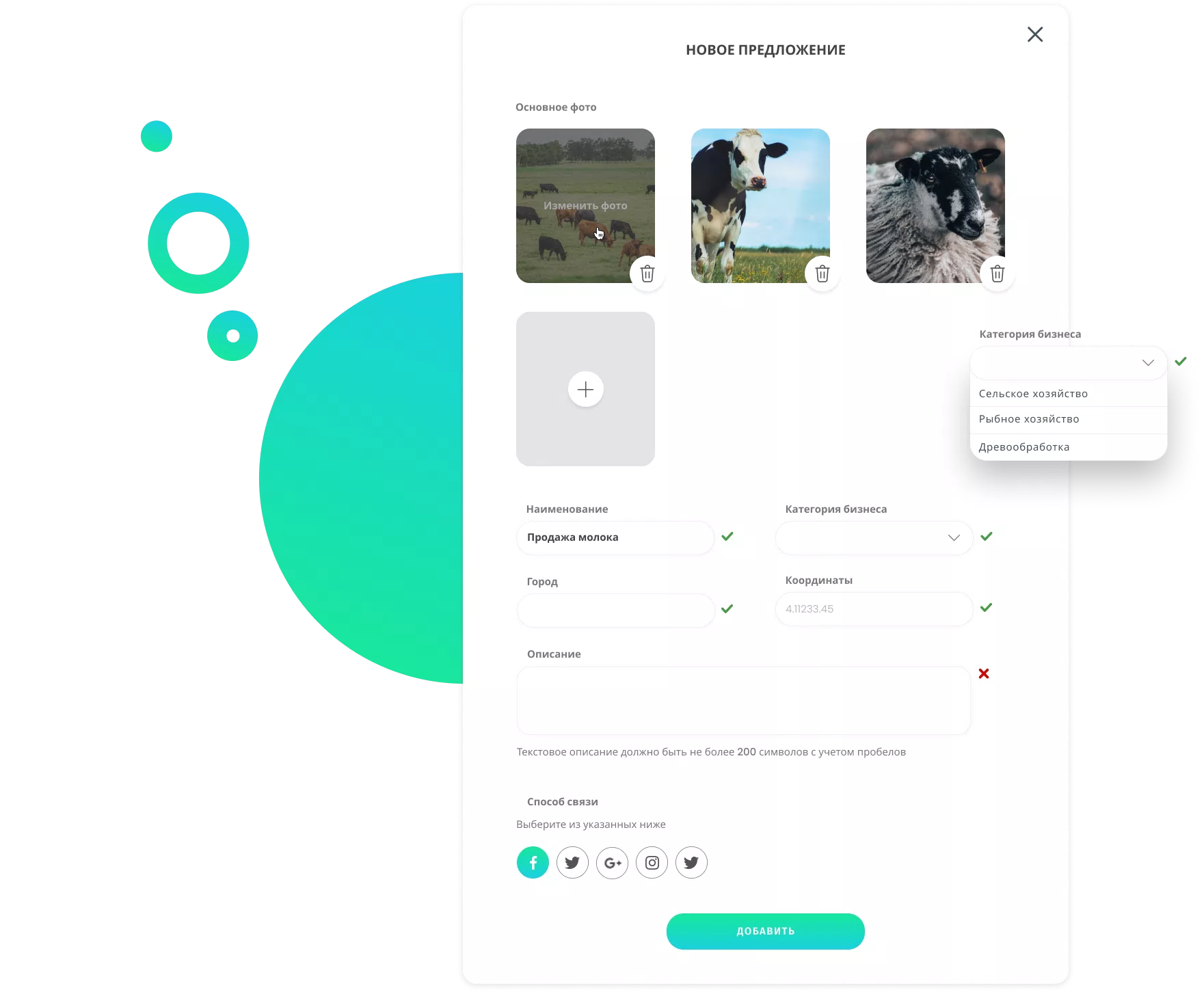 Website development for the Local Market project — 6