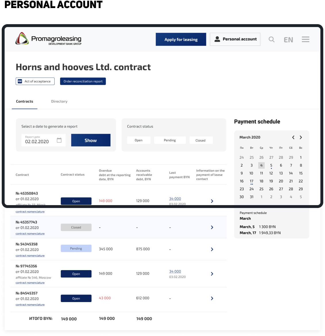 Website development for a Leasing company — 3